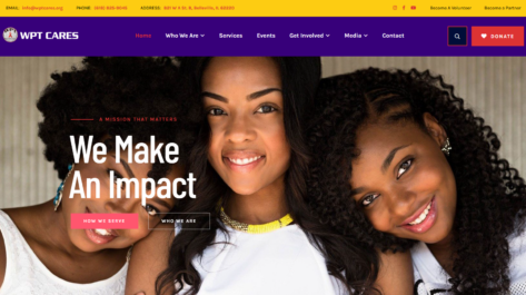 wpt cares website - portfolio